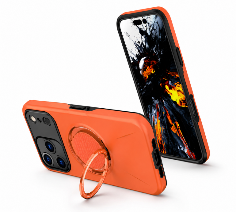 Impact Resistant Phone Case – Orange Smartphone Cover for Apple iPhone 17 Pro