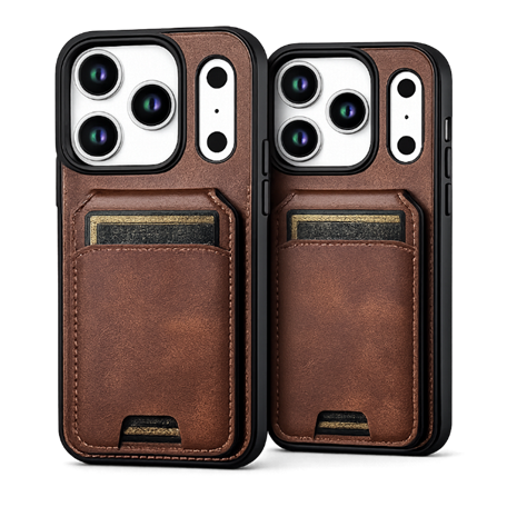 Premium Brown MagSafe Wallet Case for Apple iPhone 18 Pro Max with Card Holder