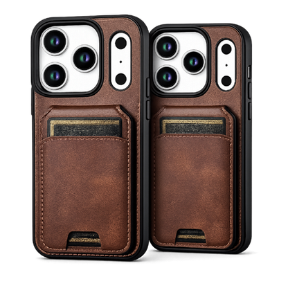 Premium Brown MagSafe Wallet Case for Apple iPhone 18 Pro Max with Card Holder