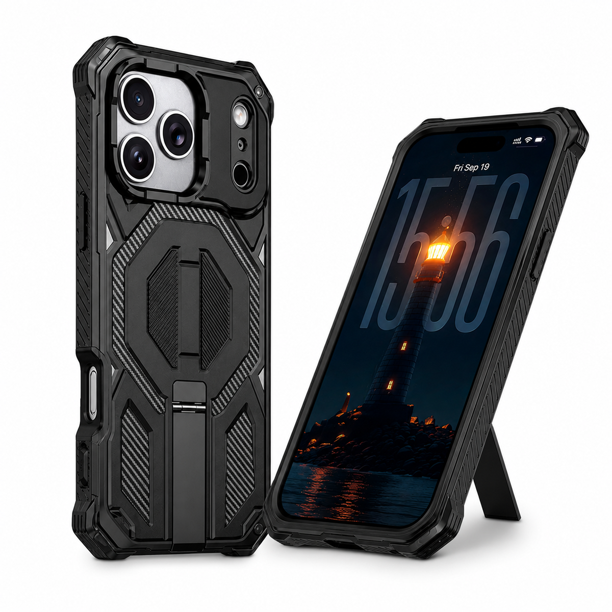 Military Grade Black Phone Case for Apple iPhone 18 Pro