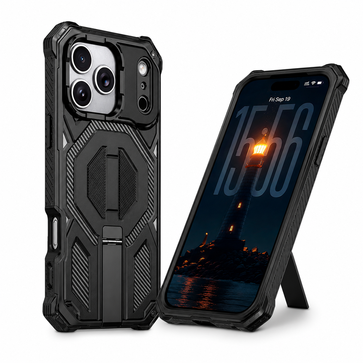 Military Grade Black Phone Case for Apple iPhone 17 Pro