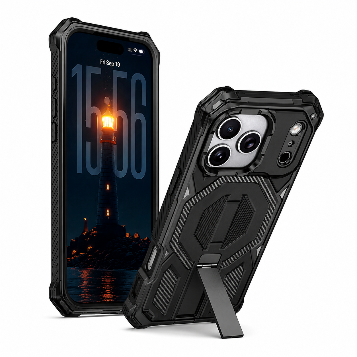Black MagSafe iPhone 17 Pro Max Case Shockproof Protective Phone Cover