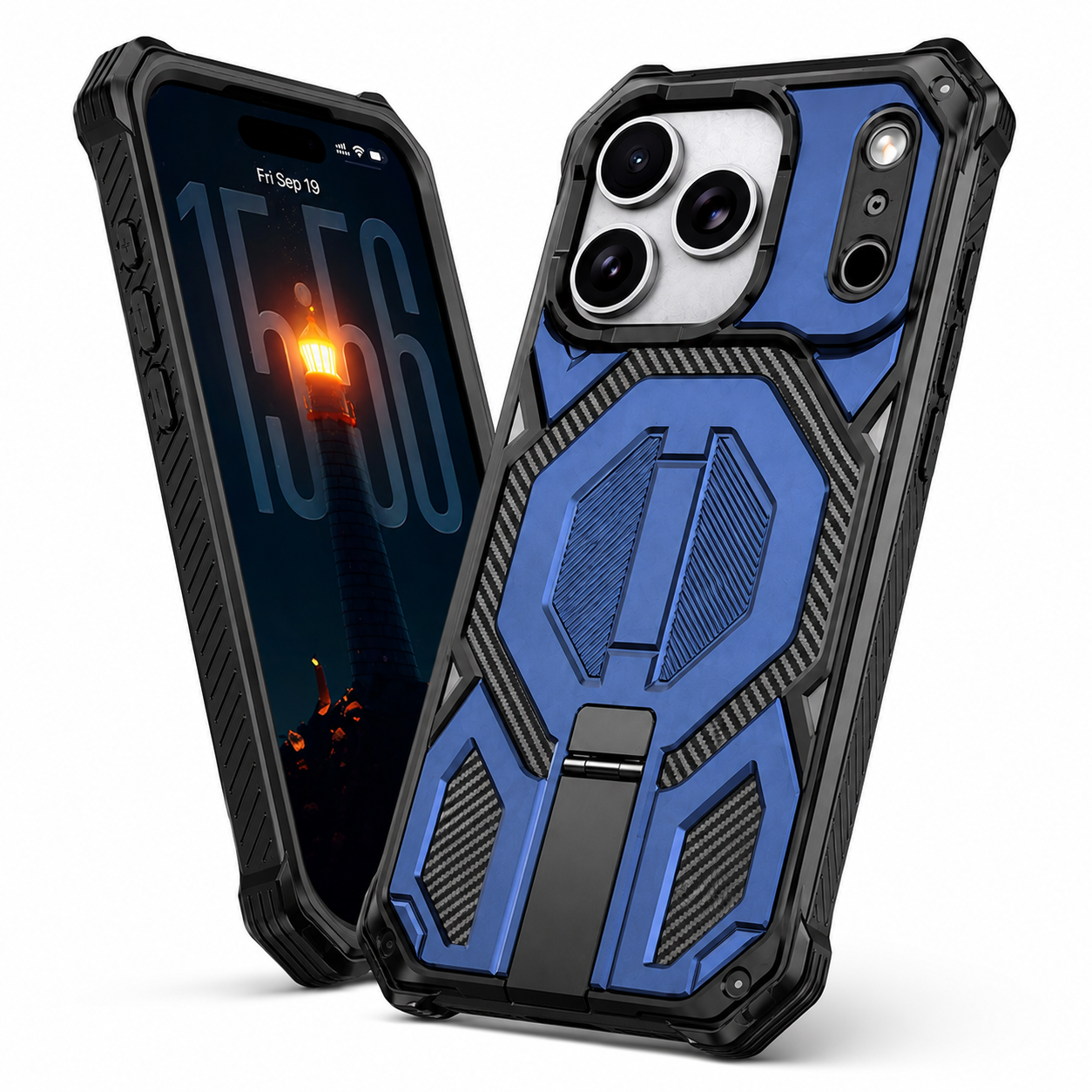 Blue Outrider Protective Case, Rugged Mobile Cover for iPhone 17 Pro