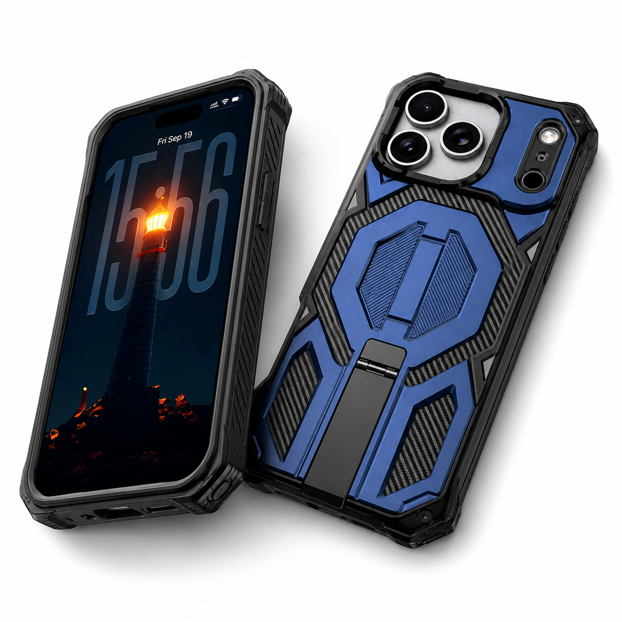 Blue MagSafe iPhone 17 Pro Max Case, Shockproof Protective Phone Cover