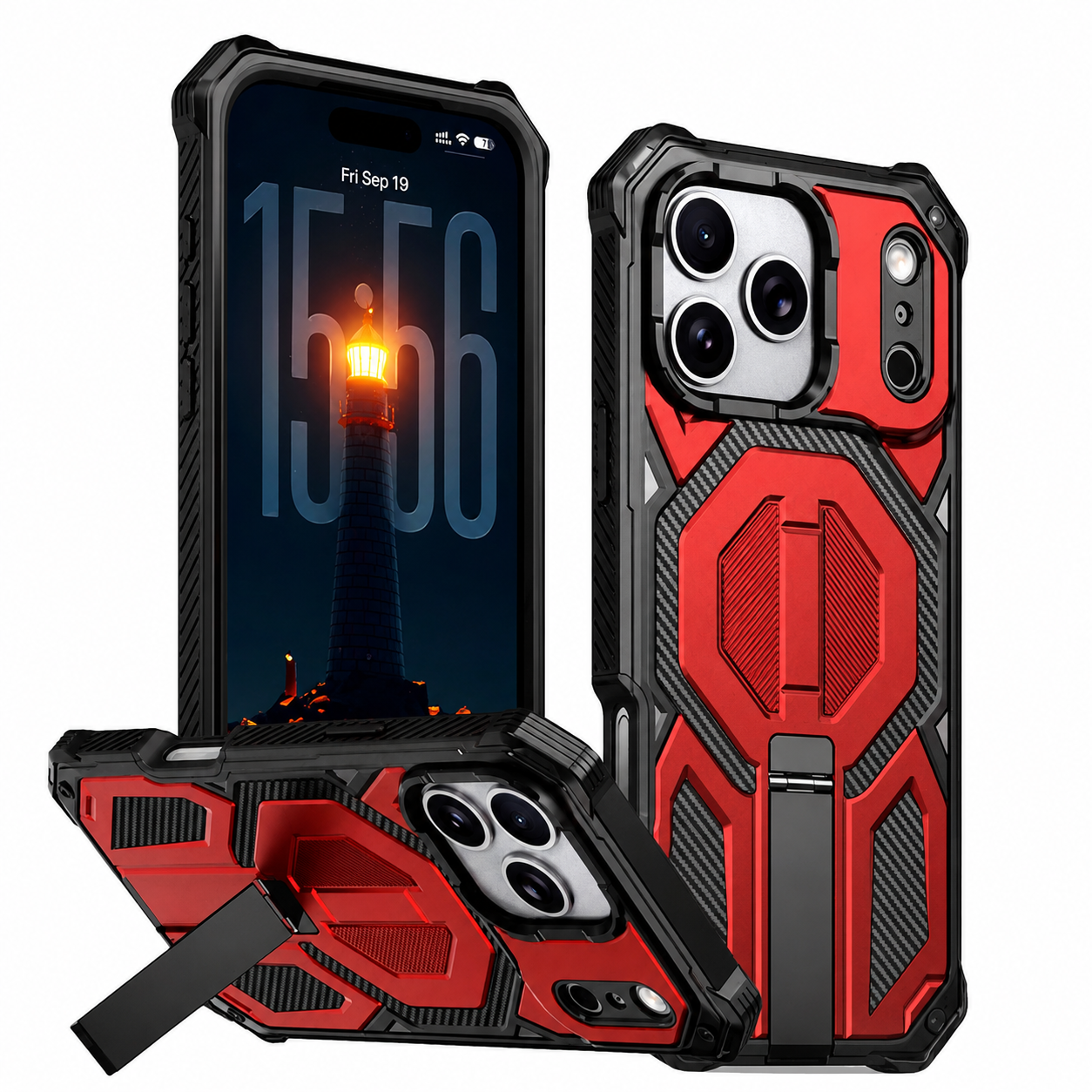 Red MagSafe iPhone 17 Pro Max Case Shockproof Protective Phone Cover