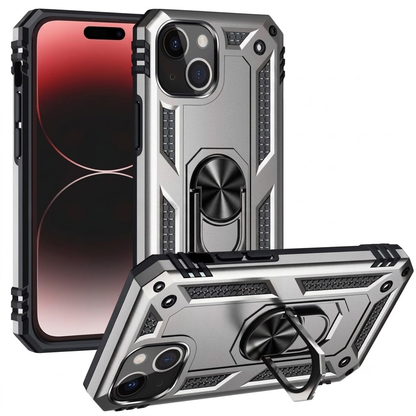 Anti-Drop Matte Hybrid Case for Apple iPhone 15 - Grey