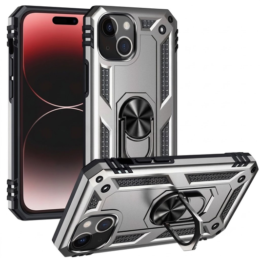 Anti-Drop Matte Hybrid Case for Apple iPhone 15 - Grey