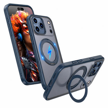 MagSafe Ring Stand Mobile Cover for Apple iPhone 17 Pro Max Blue