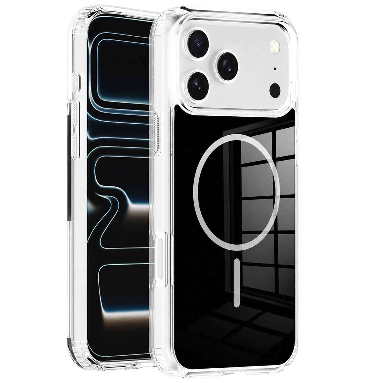 Black MagSafe Crystal Shell Case for Apple iPhone 17 Pro Max Shockproof Phone Cover