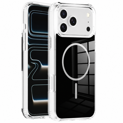 Black MagSafe Crystal Shell Case for Apple iPhone 17 Pro Max Shockproof Phone Cover