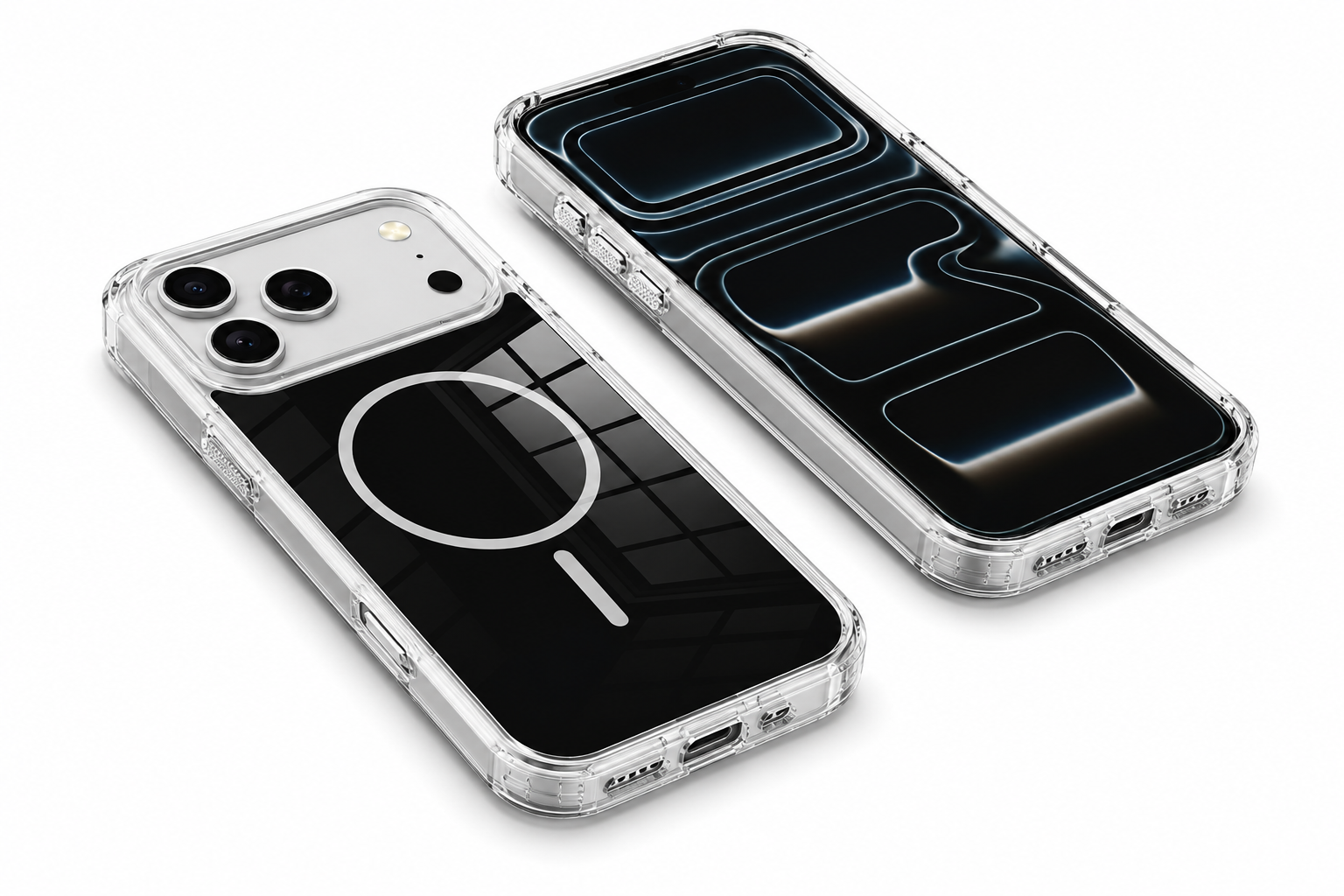 Impact Resistant Crystal Shell Phone Case for Apple iPhone 17 Pro Max Clear Back Cover