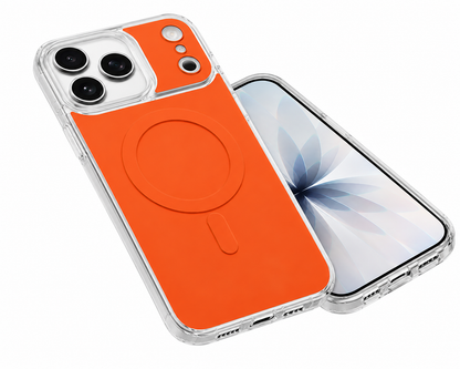 MagSafe Compatible Orange Smartphone Case for iPhone 17 Pro