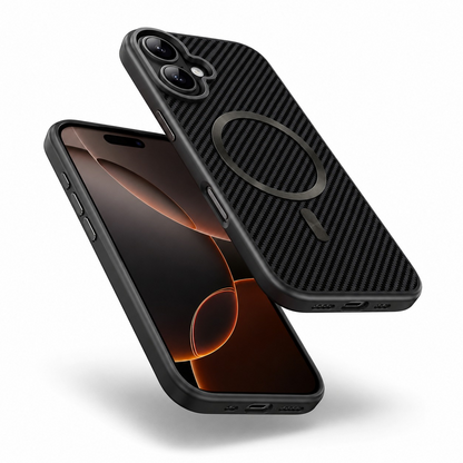 Carbon Elite Phone Case, Apple iPhone 17 Protective Cover, Military Grade Phone Case, Wireless Charging Compatible Case