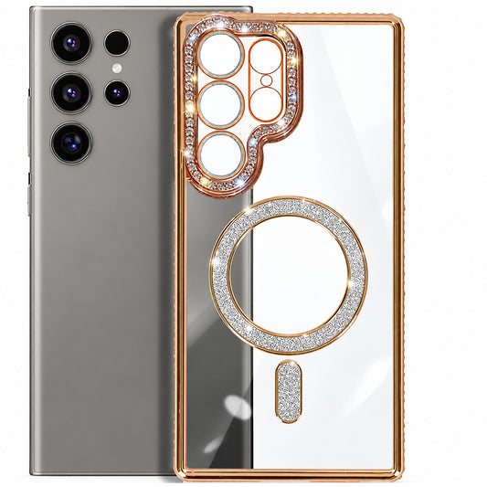 Glitter Electroplated MagSafe Case for Samsung Galaxy S26 Ultra - Rose Gold
