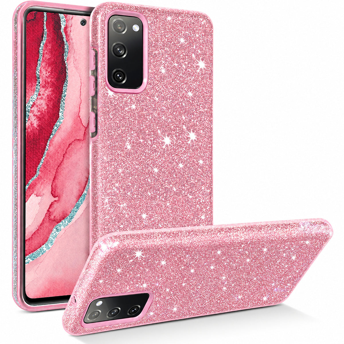 3-in-1 Glitter for Samsung Galaxy S25 Plus - Rose Gold