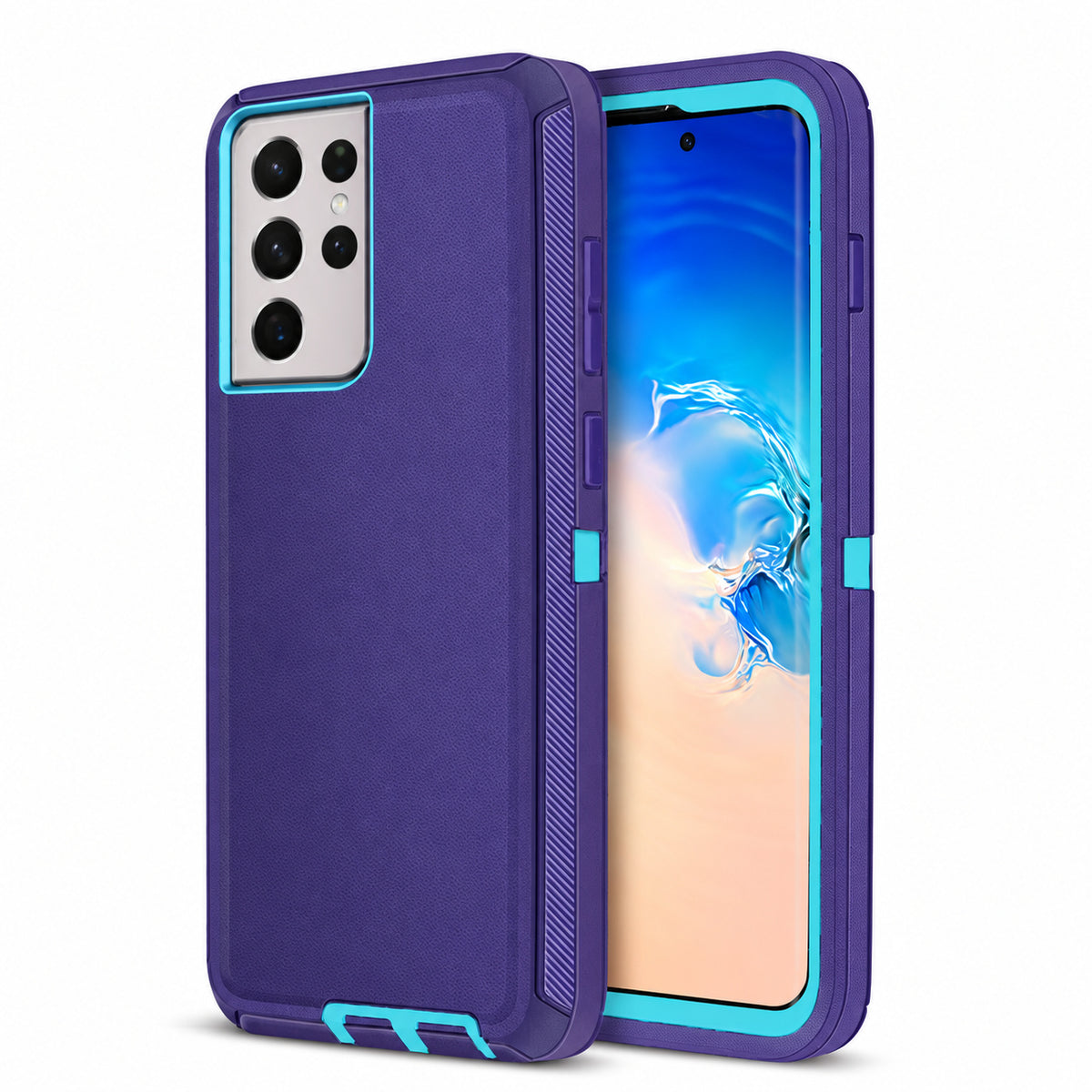 Triple Protection Case for Samsung Galaxy S21 Ultra - Purple