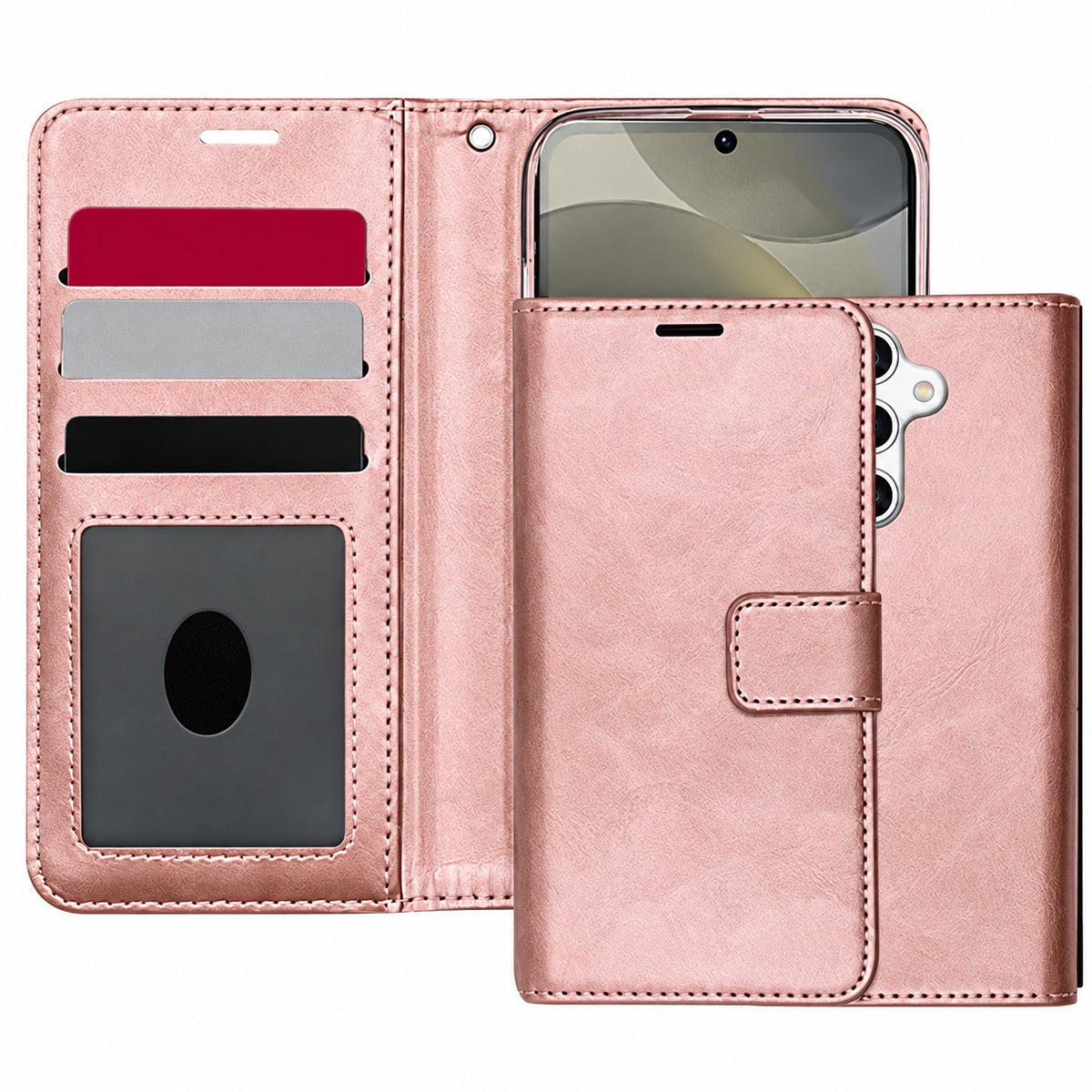 Photo ID Wallet for Samsung Galaxy S24 - Rose Gold