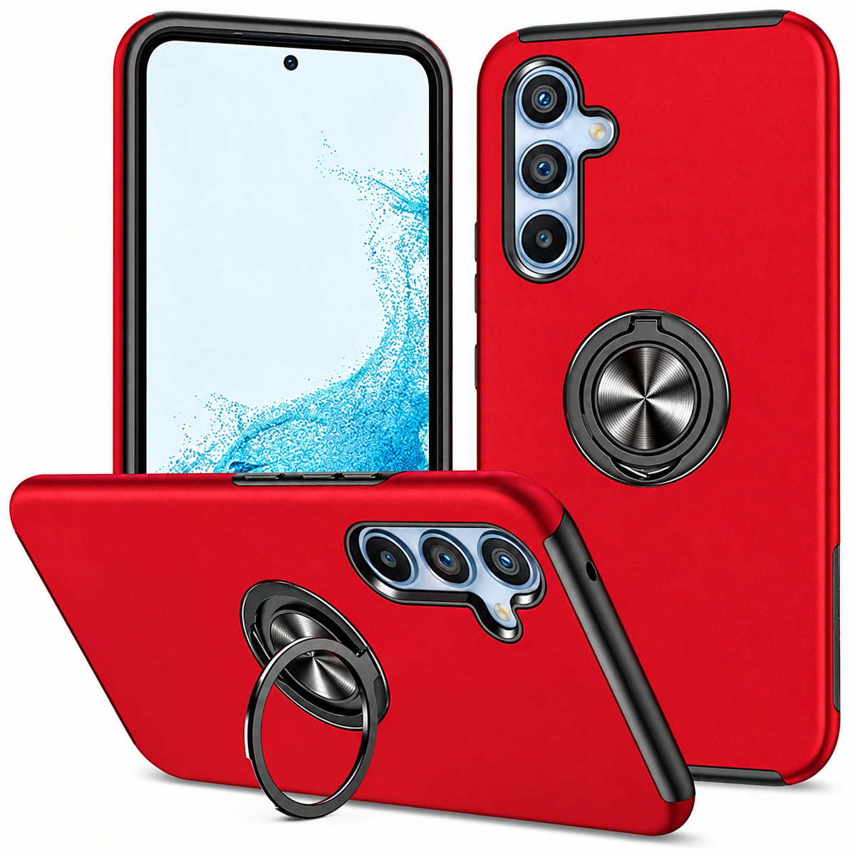 Swirl Invisible Ring Case for Samsung Galaxy S26 - Red