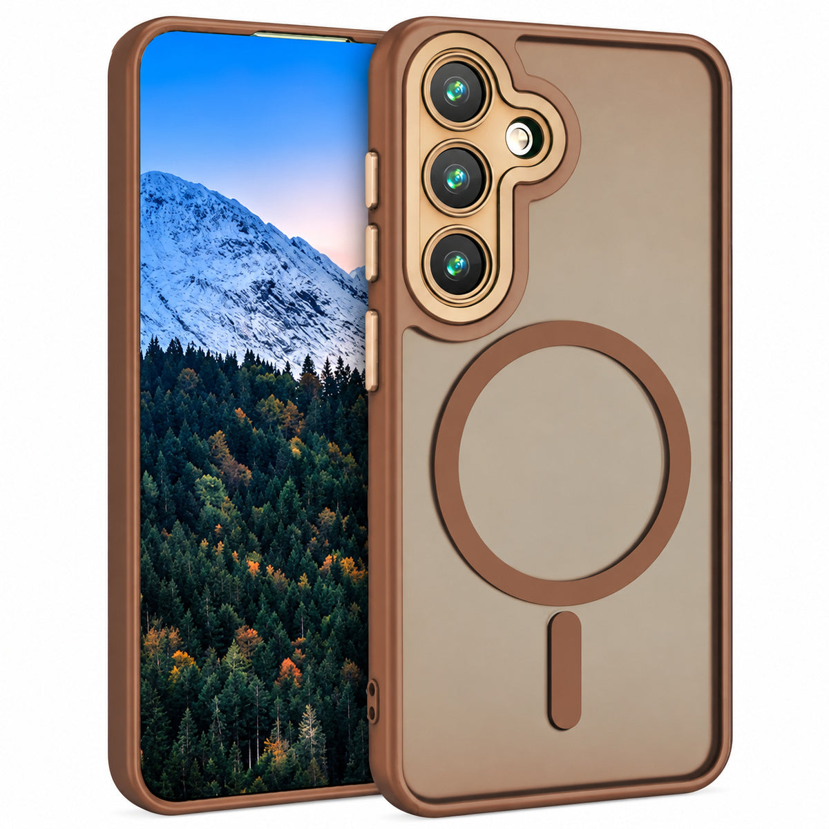 Matt Rubberized MagSafe Case Samsung Galaxy S26 Plus - Desert Titanium
