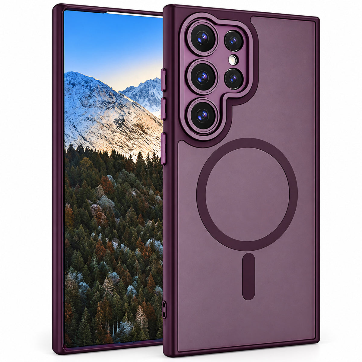 Matt Rubberized MagSafe Case for Samsung Galaxy S26 Ultra - Deep Purple