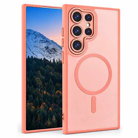 Matt Rubberized MagSafe Case for Samsung Galaxy S26 Ultra - Rose Gold