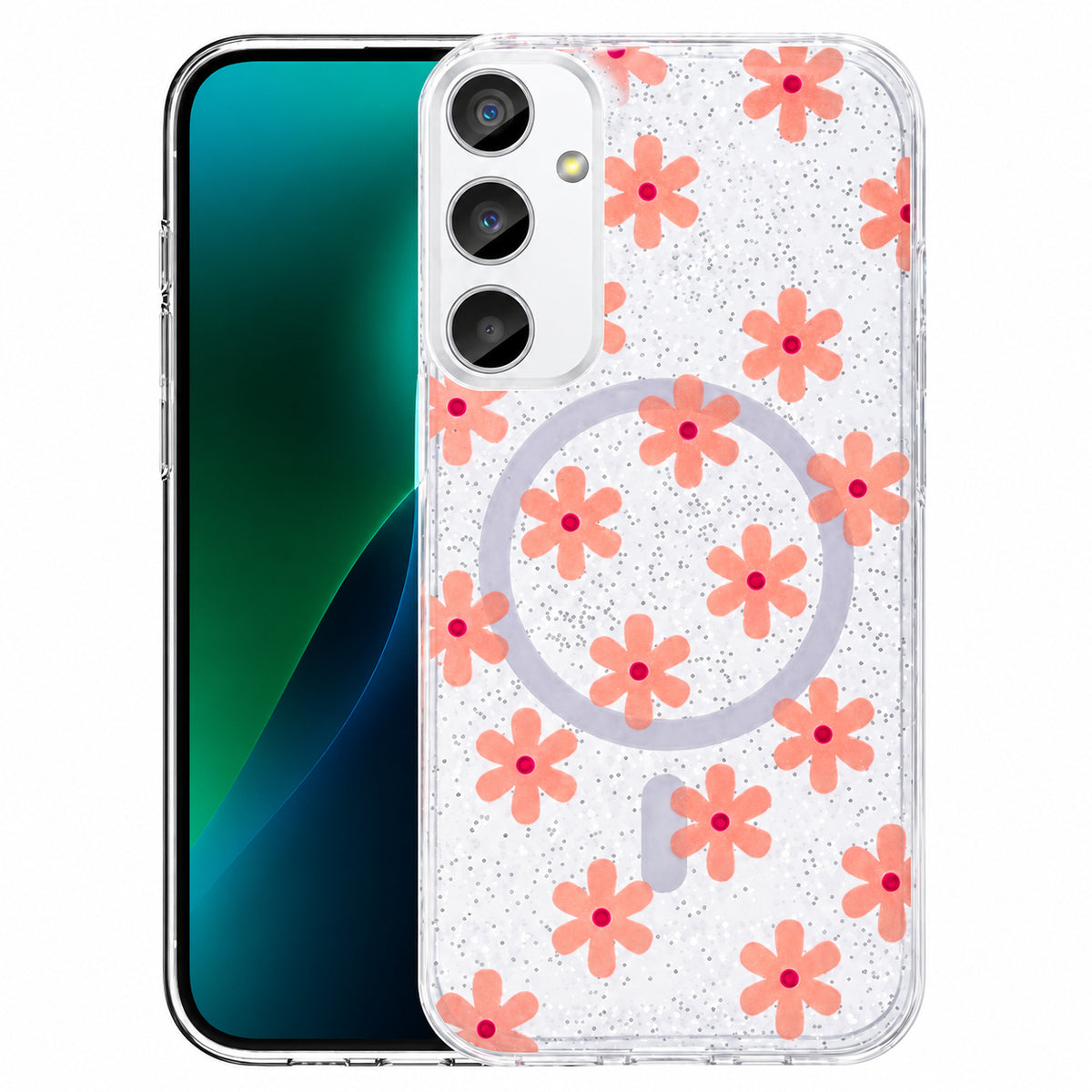 MagSafe Floral Phone Case for Samsung Galaxy S26 FE - Orange Flowerbed