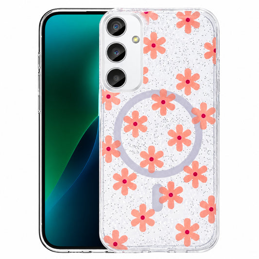 MagSafe Floral Phone Case for Samsung Galaxy S26 FE - Orange Flowerbed
