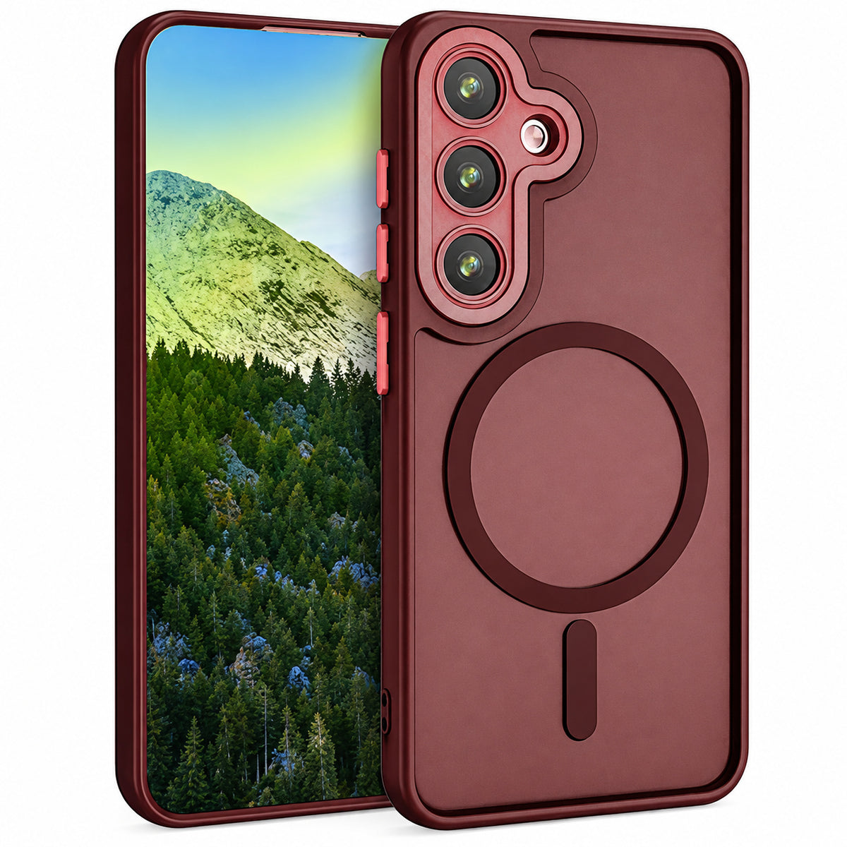 Matt Rubberized Magsafe Case for Samsung Galaxy S26 - Wine