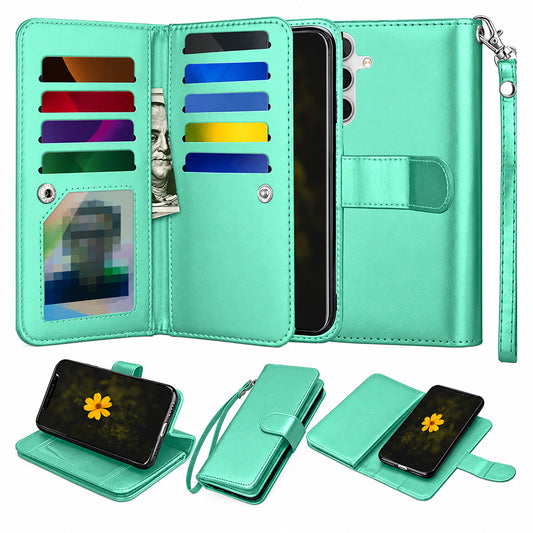 Bifold 9 Card Detachable Wallet Samsung Galaxy S26 Plus - Teal