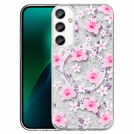 MagSafe Floral Phone Case for Samsung Galaxy S26 FE - Pink Flowerbed