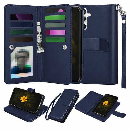 Bifold 9 Card Detachable Wallet Samsung Galaxy S26 Plus - Navy
