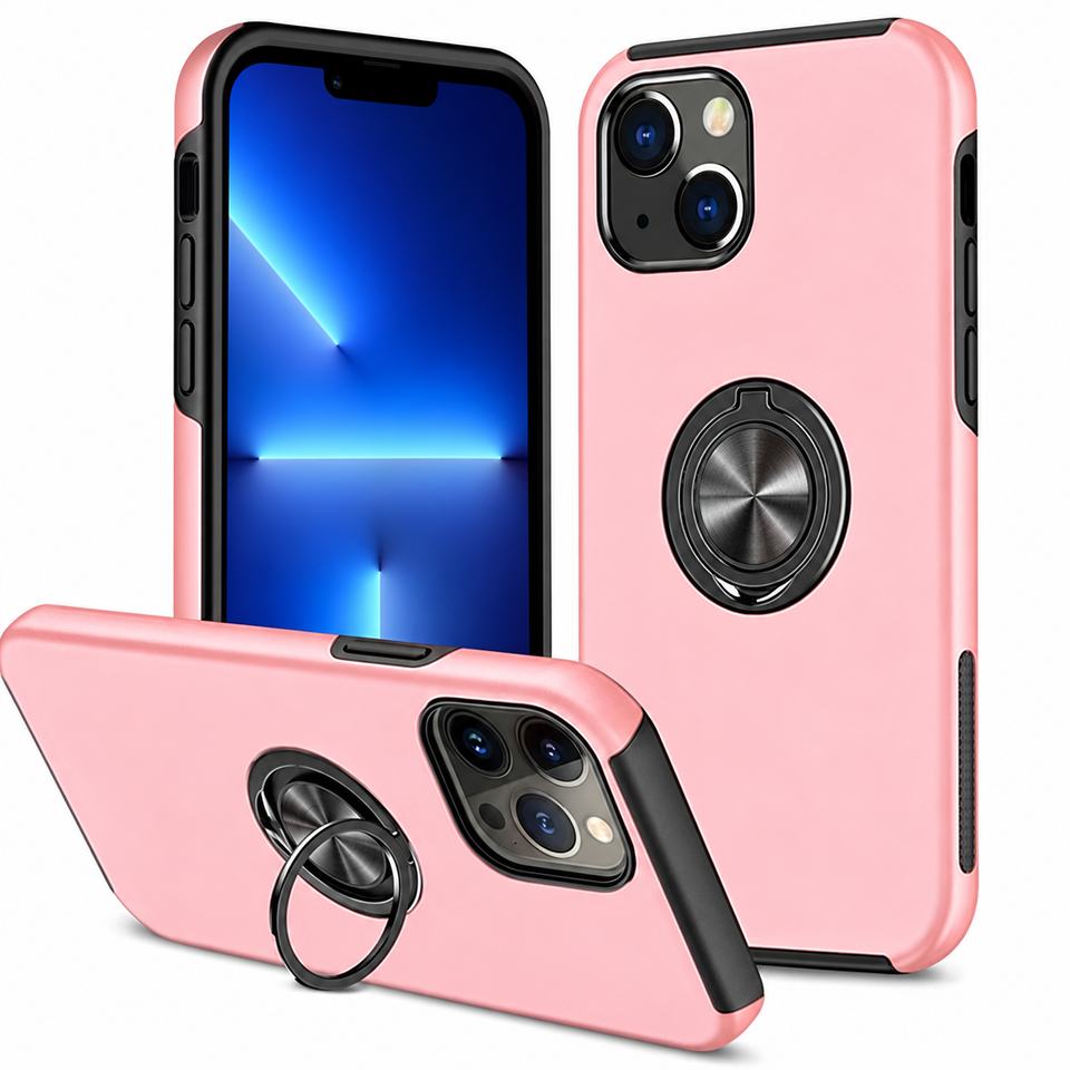 Swirl Invisible Ring Case for Apple iPhone 13 Mini/12 Mini - Rose Gold
