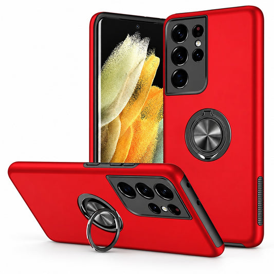 Swirl Invisible Ring Case for Samsung Galaxy S23 Ultra - Red