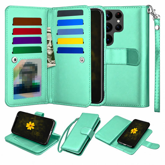 Bifold 9 Card detachable wallet for Samsung Galaxy S25 Ultra - Teal