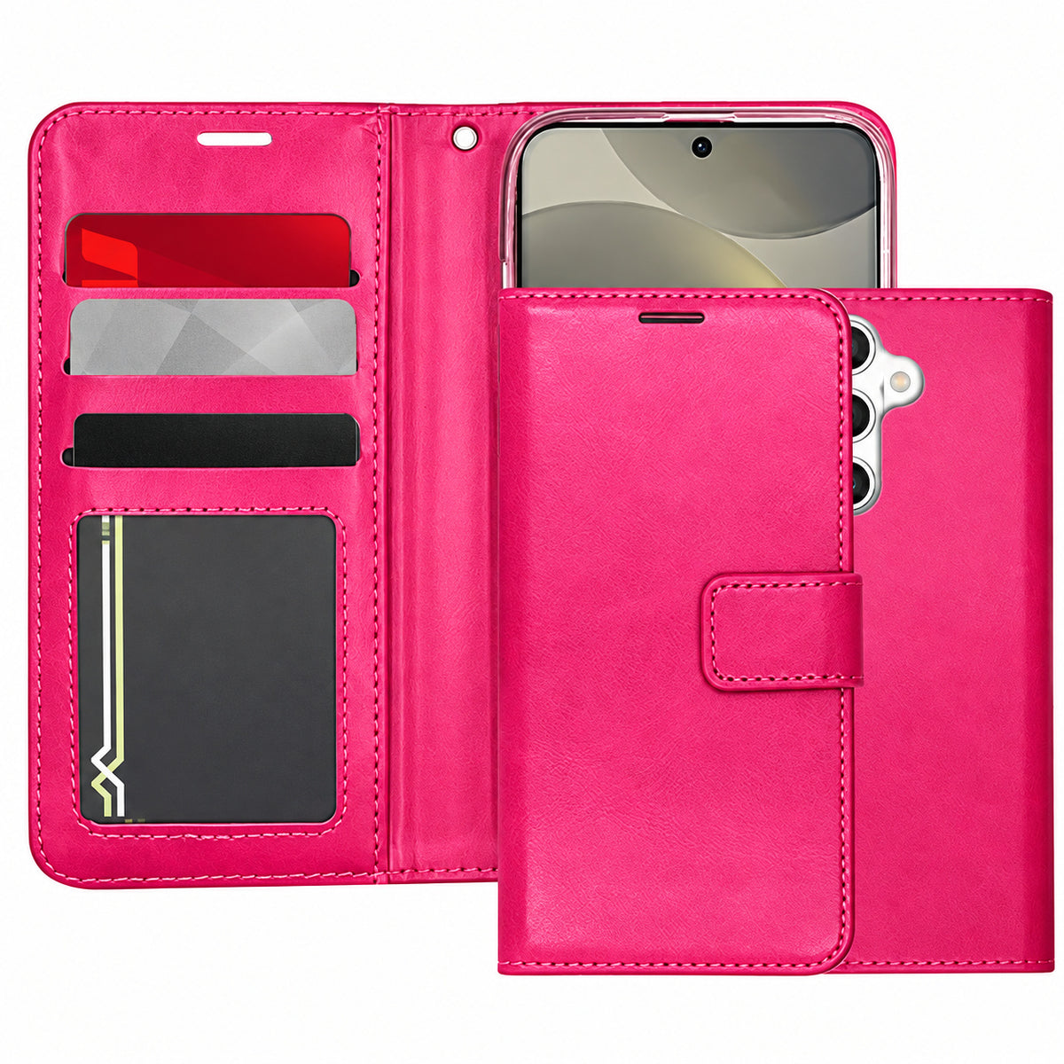 Photo ID Wallet for Samsung Galaxy S26 - Hot Pink