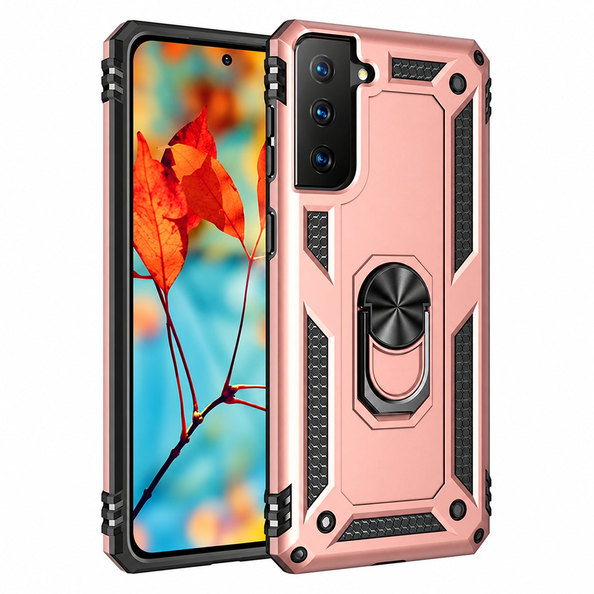 Anti-Drop Hybrid Case for Samsung Galaxy S21 - Rose Gold