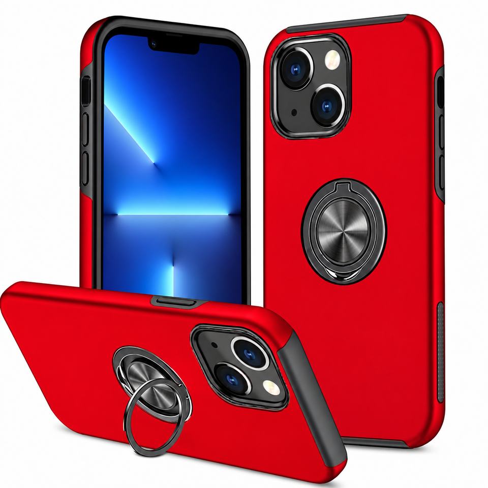 Swirl Invisible Ring Case for Apple iPhone 13 Mini/12 Mini - Red