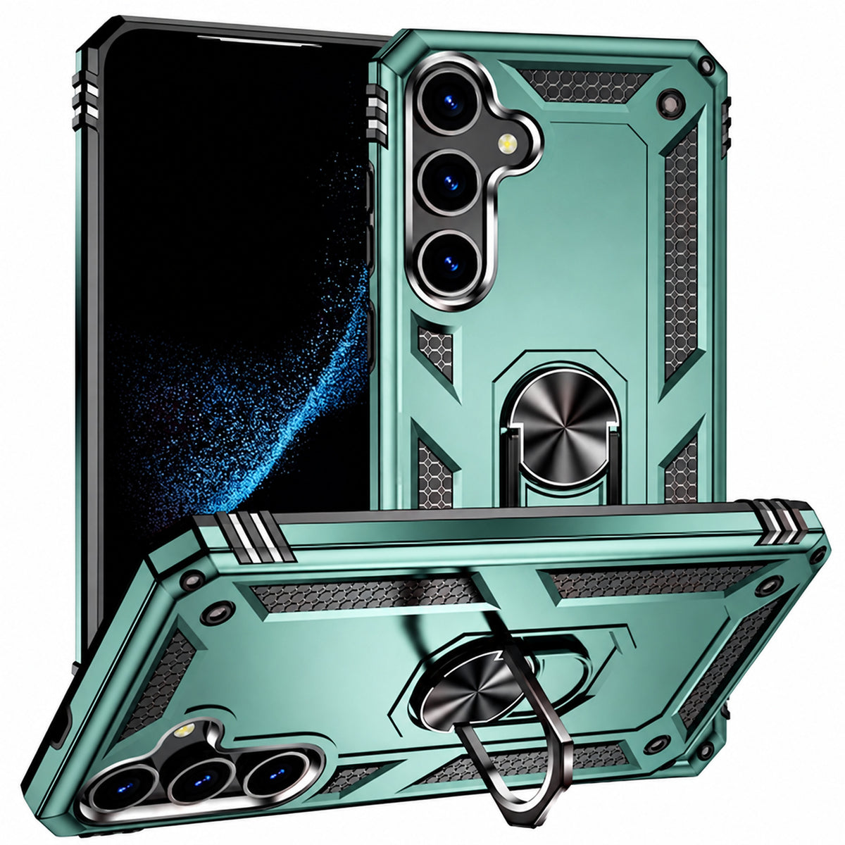 Anti-Drop Hybrid Case for Samsung Galaxy S25 FE - Midnight Green