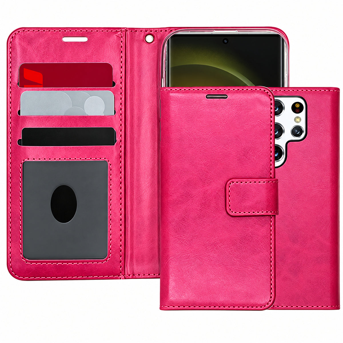 Photo ID Wallet for Samsung Galaxy S26 Ultra - Hot Pink