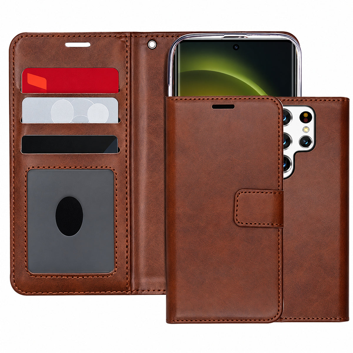 Photo ID Wallet for Samsung Galaxy S26 Ultra - Brown
