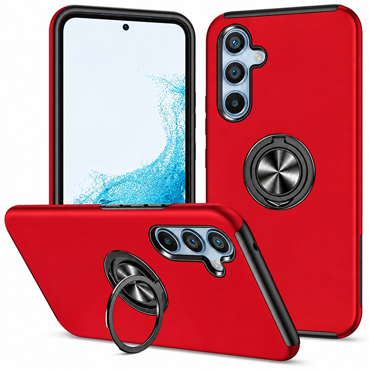 Swirl Invisible Ring Case for Samsung Galaxy A16 - Red