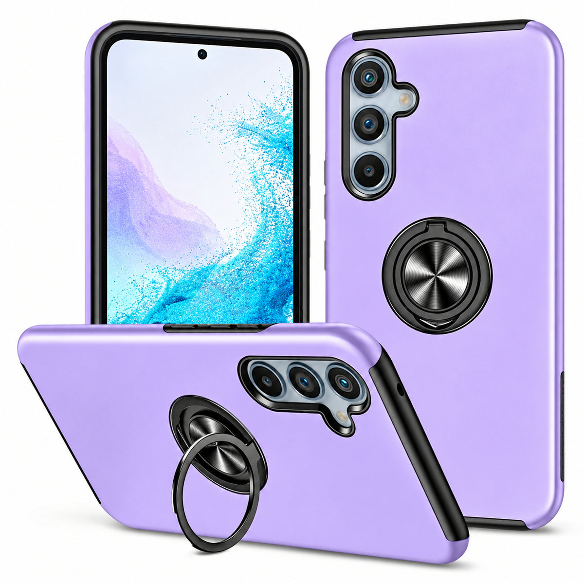 Swirl Invisible Ring Case for Samsung Galaxy A56 - Light Purple