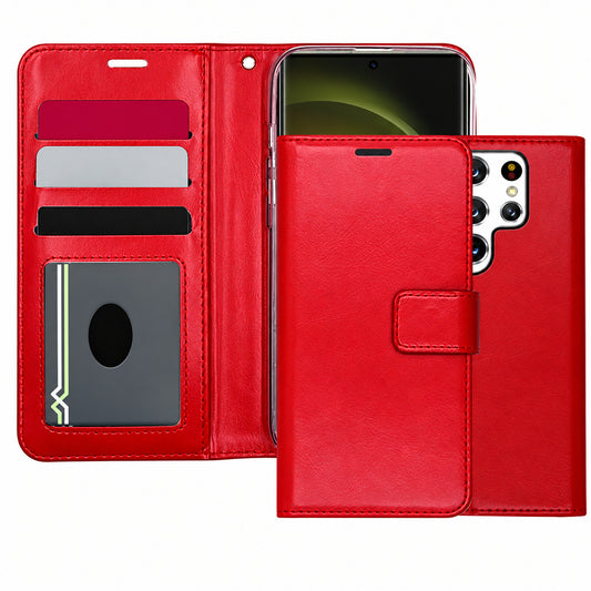 Photo ID Wallet for Samsung Galaxy S25 Ultra - Red