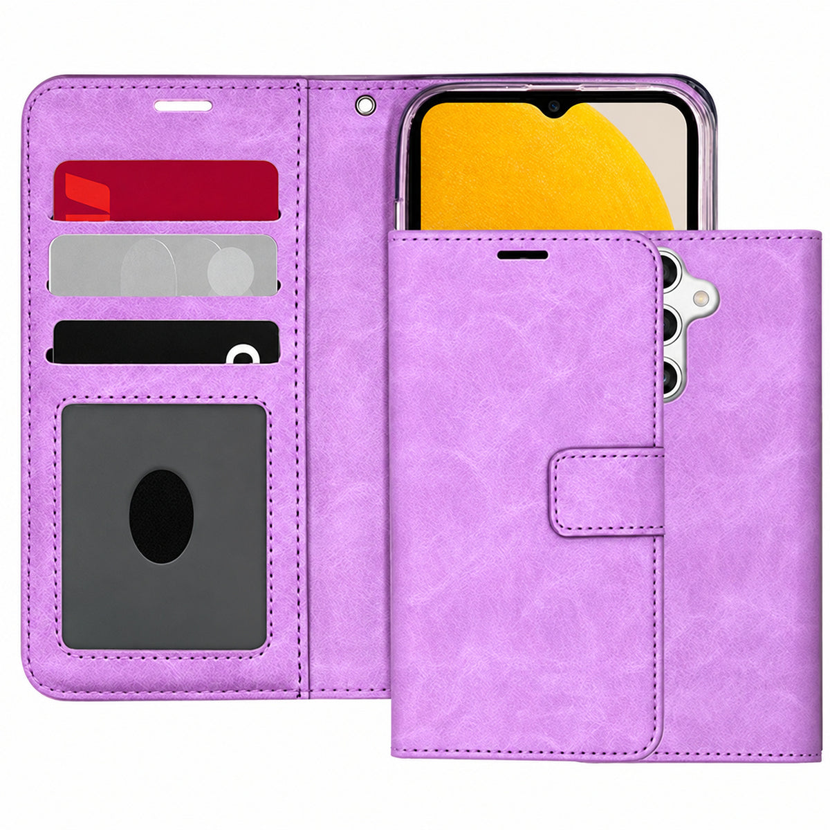 Photo ID Wallet for Samsung Galaxy A54 5G - Purple