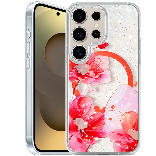 MagSafe Floret Case Samsung Galaxy S25 Ultra - Red Flower