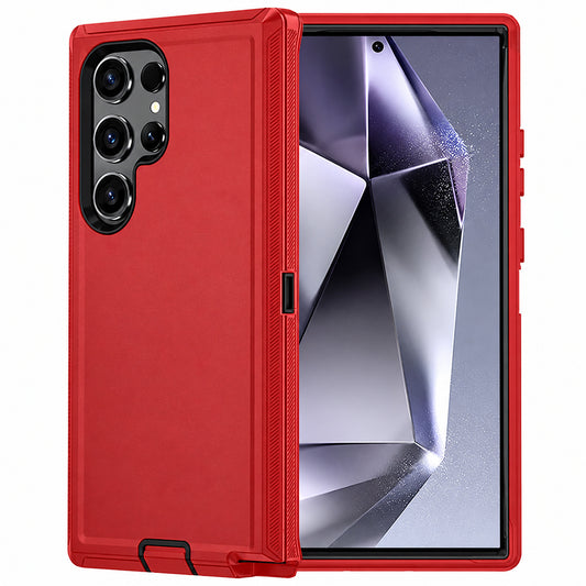 Triple Protection Case for Samsung Galaxy S25 Ultra - Red