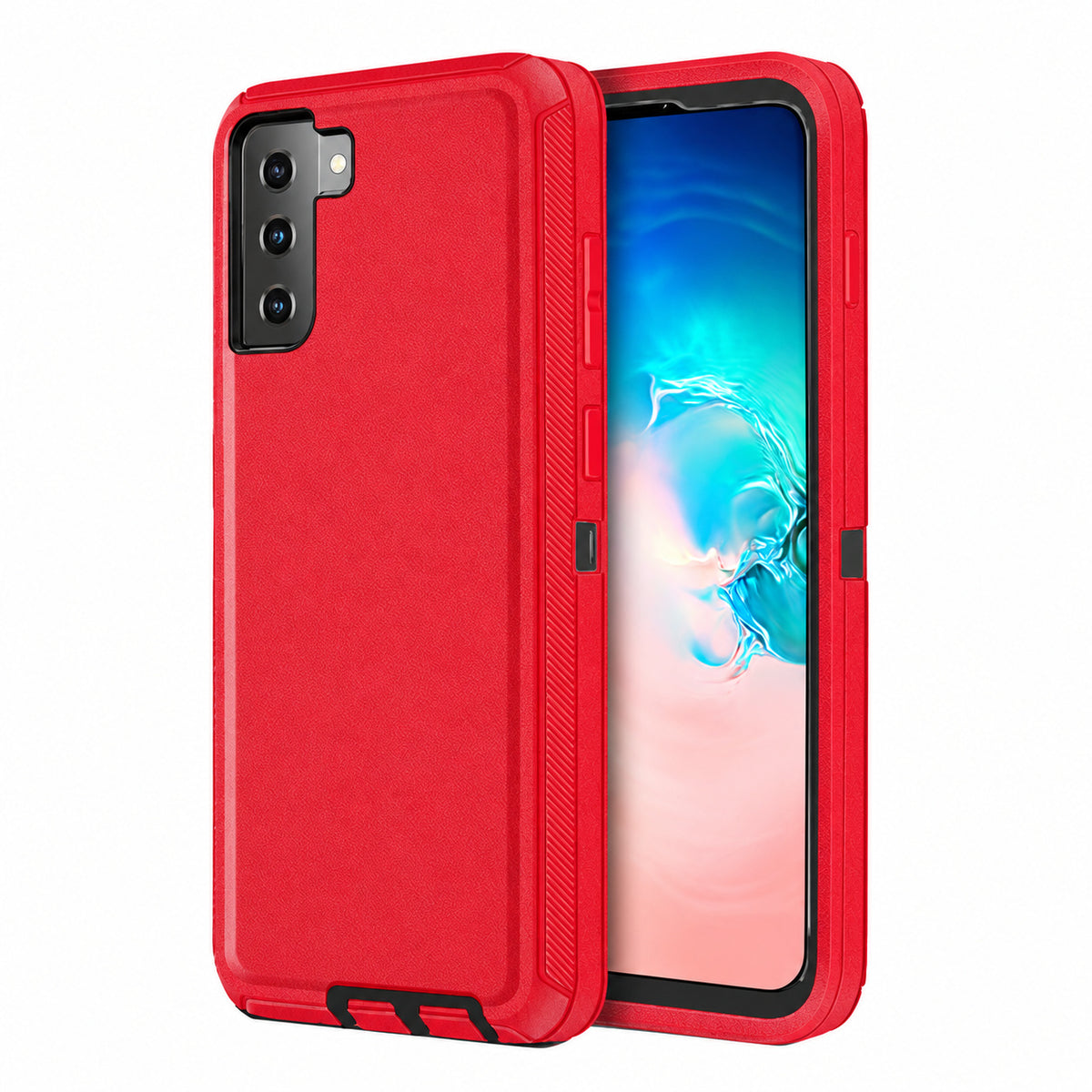 Triple Protection Case for Samsung Galaxy S21 Plus - Red