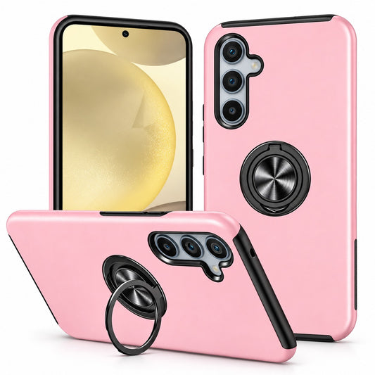 Swirl Invisible Ring Case for Samsung Galaxy S24 FE - Rose Gold