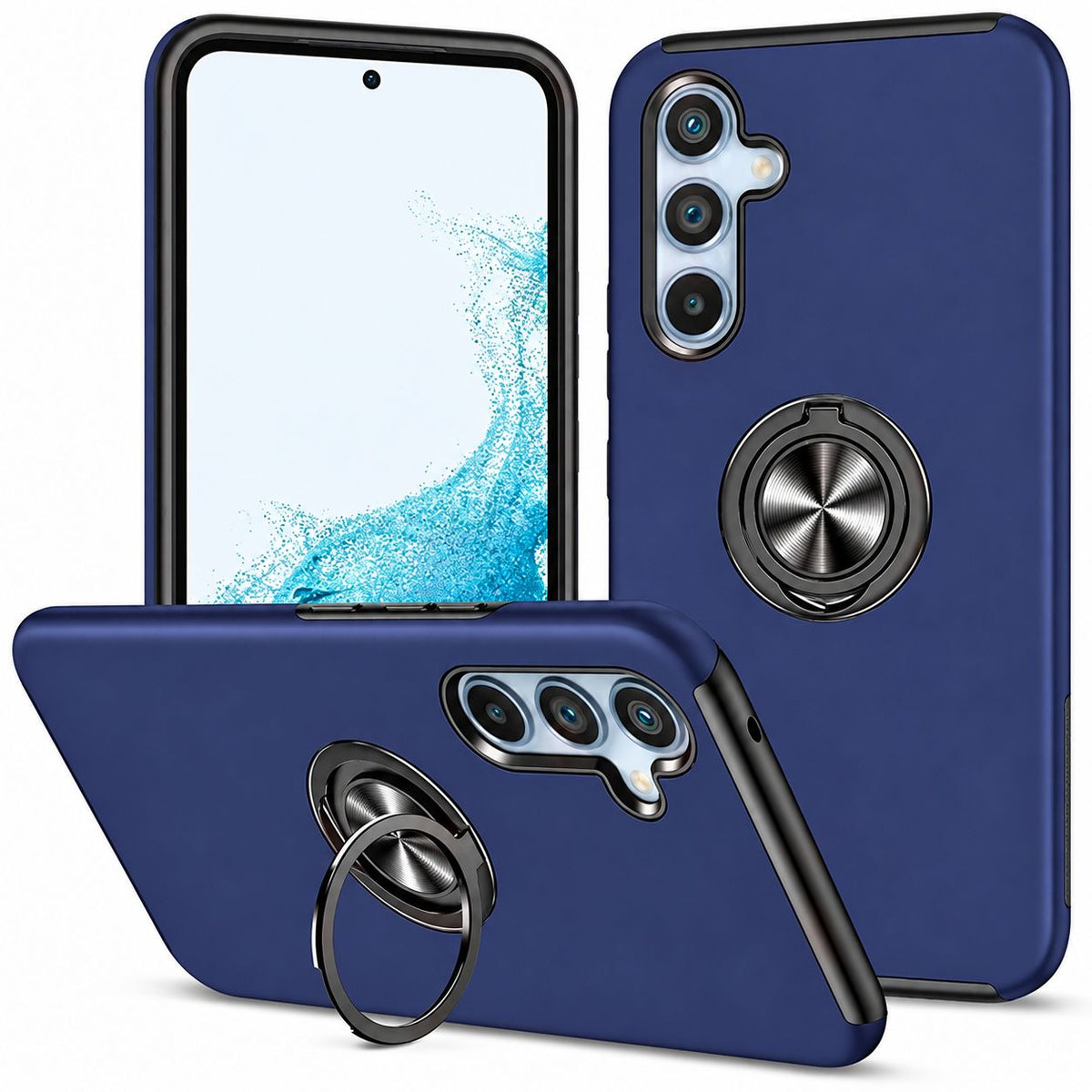 Swirl Invisible Ring Case for Samsung Galaxy A06 - Navy