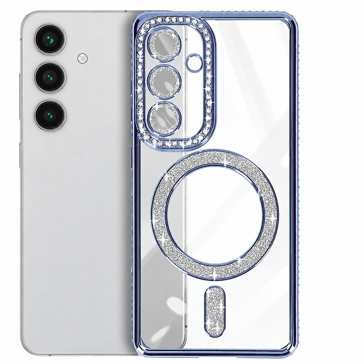 Glitter Electroplated Magsafe Case for Samsung Galaxy A37 - Blue